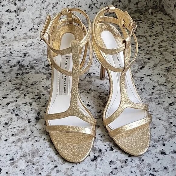 Camilla Skovgaard Strappy Leather Stilettos Size 9.5 - Picture 2 of 11